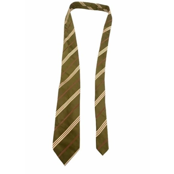 Ermenegildo Zegna Men’s green pointed striped Diagonal red/beige Standard tie - Picture 1 of 3